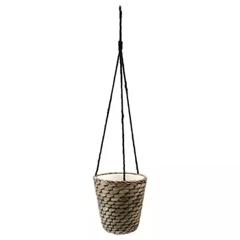 Кашпо для ампельных растений, водный гиацинт/серый, 14 см, DRUVFLDER IKEA