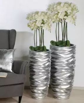 Кашпо GILDE "Волны, серебро", (1 шт.), серебристый цвет 37х91х37 см, цвет silberfarben