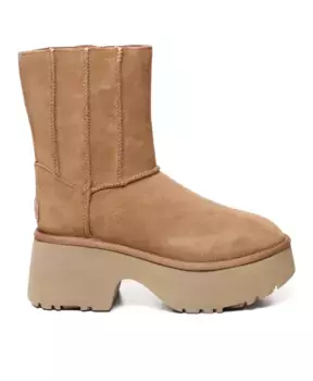 Каштановые замшевые босоножки на широком каблуке Ugg, коричневый