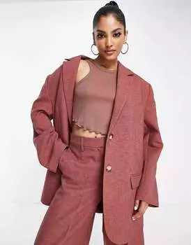 Каштановый оверсайз-блейдер Grandad ASOS