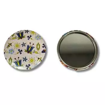 Кашубское народное зеркало с бежевыми цветами., inna, бежевый