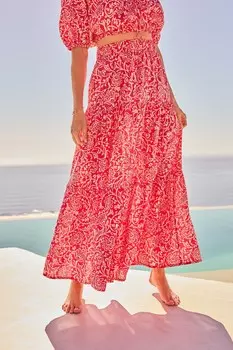 Каскадная юбка макси из хлопка Friends Like These, розовый