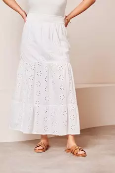 Каскадная юбка макси Lipsy, белый