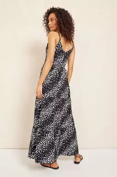 Каскадное летнее платье-макси на бретелях и широком вырезе Friends Like These, черный