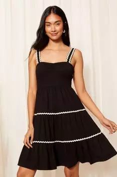 Каскадное мини-платье на бретелях Friends Like These, черный