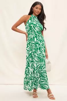 Каскадное платье макси из джерси с вырезом бретельками Friends Like These, зеленый