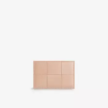 Кассетная визитница из кожи с плетением интреччато Bottega Veneta, желтый