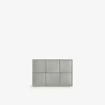 Кассетная визитница из кожи с плетением интреччато Bottega Veneta, цвет ag gr-al/aga g/al-g