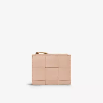 Кассетный кожаный кошелек Bottega Veneta, желтый