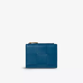 Кассетный кожаный кошелек Bottega Veneta, желтый