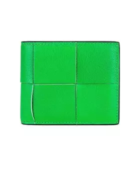 Кассетный складной кошелек Bottega Veneta, цвет Parakeet & Black