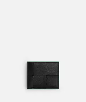 Кассетный складной кошелек Bottega Veneta, зеленый/черный