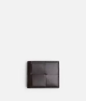 Кассетный складной кошелек с отделением для монет Bottega Veneta, карамельный