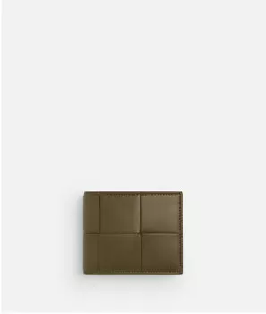 Кассетный складной кошелек с отделением для монет Bottega Veneta, темно-бежевый