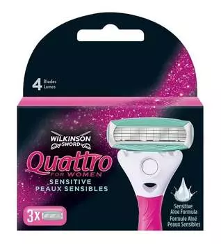 Кассеты для бритвы, 3 шт. Wilkinson Sword, Quattro