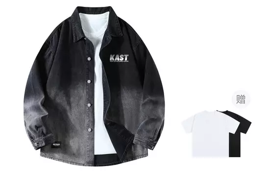 Kastinger Рубашка унисекс, черная, в комплекте рубашка с коротким рукавом и футболка