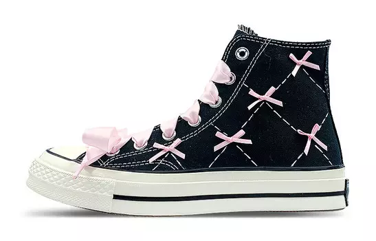 Кастомизированные кеды Converse 1970s Canvas Shoes Unisex High-top, черный/розовый