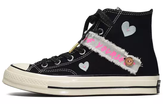 Кастомизированные кеды Converse 1970s Canvas Shoes Unisex, черный/розовый