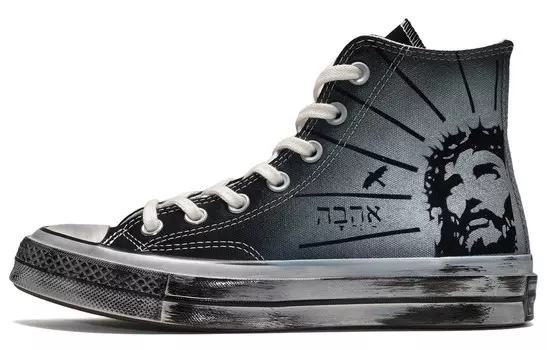 Кастомизированные кеды Converse 1970s Canvas Shoes Unisex High-top, черный/серый