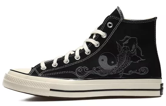 Кастомизированные кеды Converse 1970s Canvas Shoes Unisex High-Top, черный/белый