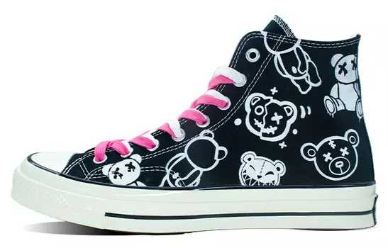 Кастомизированные кеды Converse 1970s Canvas Shoes Unisex, белый/черный