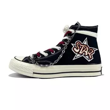 Кастомизированные кеды Converse 1970s Canvas Shoes Unisex High-top, черный/белый/красный