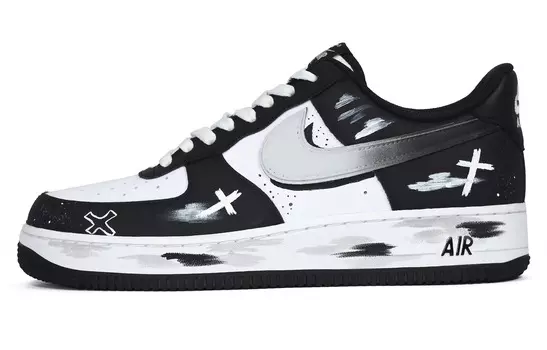 Кастомизированные кроссовки Nike Air Force 1 Skateboard Shoes Unisex, черый/белый
