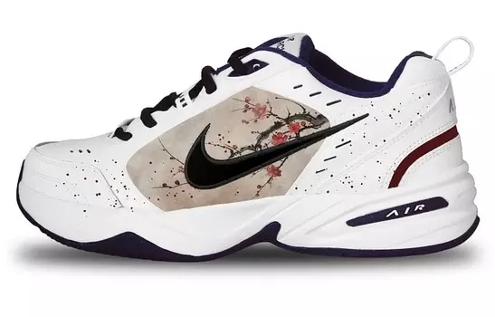 Кастомизированные кроссовки Nike Air Monarch 4 Chunky Sneakers Unisex, черный/белый
