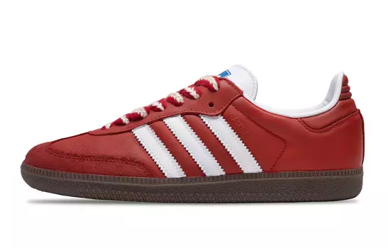Кастомизированные кроссовки унисекс Adidas Originals SAMBA OG с противоскользящим износостойким верхом, красный/белый