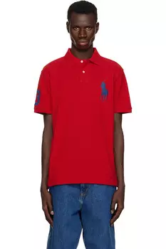 Кастомная облегающая поло Big Pony с сетчатой тканью Polo Ralph Lauren, красный