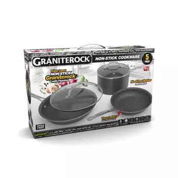 Кастрюли и сковородки GraniteStone 5 предметов, черный