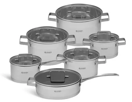 Кастрюли из нержавеющей стали разных размеров, набор кастрюль, кастрюля для супа, кастрюля для компота, кастрюля, нержавеющая сталь, 1,9 л, 2,7 л, 3,2 л, 3,6 л, 6,1 л, индукция EDENBERG, серебро