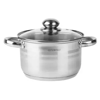 Кастрюля 2,5 л из нержавеющей стали, кастрюля для супа, индукционная универсальная кастрюля, кастрюля для мяса TOPFANN