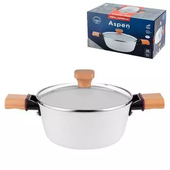 Кастрюля 3,9 л ИНДУКЦИОННАЯ кастрюля с алюминиевой крышкой FLORINA ASPEN