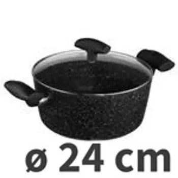 Кастрюля, алюминиевая кастрюля с мраморным покрытием 24 см + крышка Secret de gourmet