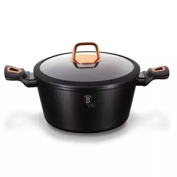 Кастрюля Berlingerhaus с крышкой с мраморной поверхностью 20 см Black Rose Collection BH-1641