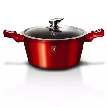 Кастрюля Berlingerhaus с мраморной поверхностью и крышкой 30 см Burgundy Metallic Line BH-6192
