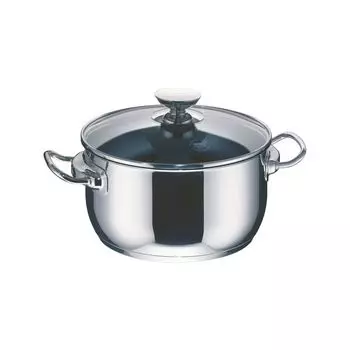 Кастрюля Berndes Injoy Special Edition со стеклянной крышкой, кастрюля с крышкой, антипригарное покрытие, нержавеющая сталь, серебристый/черный, 20 см, 063241