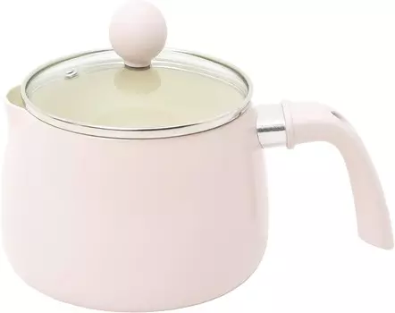 Кастрюля CB JAPAN, одноразовая, розовая, 4,6 галлона (1,9 л), для тяжелых условий эксплуатации, керамическое лакокрасочное покрытие, совместимая с индукционной печью, универсальная кастрюля, Pink