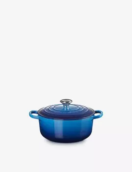 Кастрюля чугунная круглая Evolution с крышкой 20см Le Creuset, цвет Azure Blu