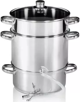 Кастрюля для консервирования Krger, нержавеющая сталь, соковыжималка для фруктов, индукция 26 см, цвет silberfarben