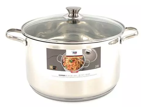 Кастрюля для мяса ELO с крышкой 16 см, 20 см, 24 см, 28 см, нержавеющая сталь, размер: 28 см