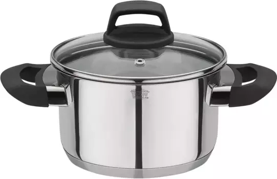 Кастрюля для мяса GSW "Como", нержавеющая сталь 18/8, (1 шт.), индукционная 6,0 л + 24 см + высота 13,5 см, цвет edelstahlfarben