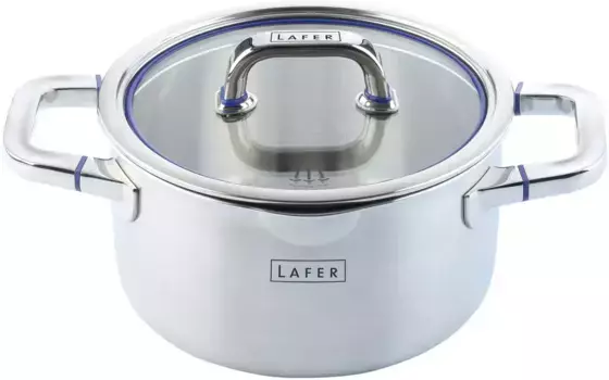 Кастрюля для мяса John Lafer "Lafer", нержавеющая сталь 18/10, (1 шт.), индукция Johann Lafer 5,5 л + 24 см, цвет edelstahlfarben