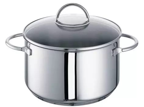 Кастрюля для мяса ROHE Germany из нержавеющей стали Ravenna, 24 см, ок. 5,50 л, с крышкой