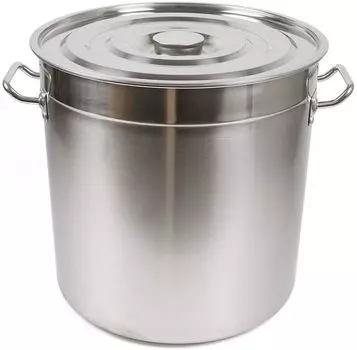 Кастрюля для приготовления супа. Ведро для супа из нержавеющей стали на 70 л с крышкой. Кастрюля из нержавеющей стали большой емкости. Универсальная кастрюля (серебристая) GreatDEshop2021