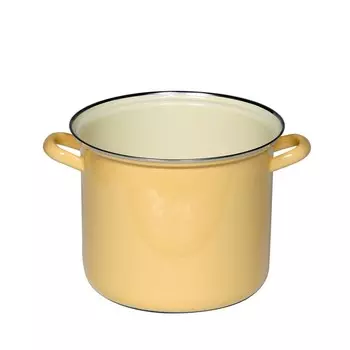 Кастрюля для риса с хромированным бортиком 20см высокая кастрюля для мяса 4 л эмалированная классическая пастельная золотисто-желтая Riess