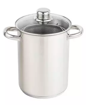 Кастрюля для спаржи из нержавеющей стали с корзиной - 21 x 16 см - металлическая кастрюля для приготовления спаржи и картофеля с лапшой Spetebo