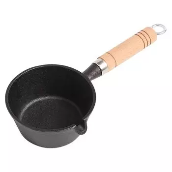 Кастрюля для завтрака с деревянной ручкой, железная сковорода с двойным ухом, плоская сковорода для стейка, бытовая посуда для столовой-XL Hameb