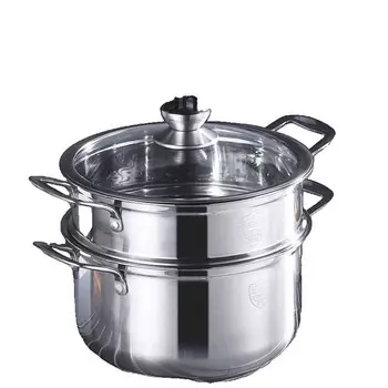 Кастрюля двойная с крышкой Unbrand, серебряный